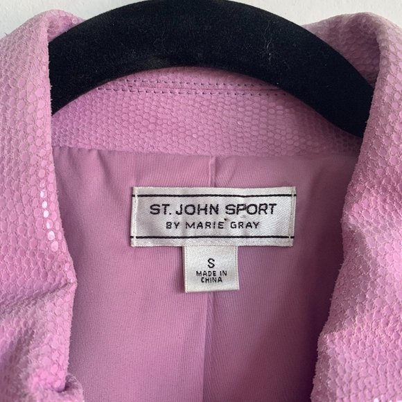 ST JOHNS SPORT MARIE GRAY WOMENS LILAC PURPLE EMBOSSED LEATHER SUEDE JACKET SZ S - Picture 16 of 16